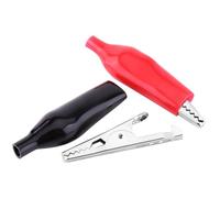 Oumefar 20pcs High-Quality 35MM Metal Clamp/Holder Electrical Clamp for Testing Probe Meter Red & Black Sleeves for School Physics Laboratories