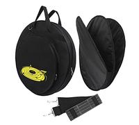 Oumefar 21 Inches Black Cymbal Bag with 3 Pockets ,Removable Divider and Shoulder Strap ,Designed for Drum Sticks Storage in Different Sizes Ideal for Every Drummer from Amateurs