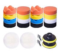 Oumefar 22Pcs Polishing Sponge Pads Washable Reusable for Auto Waxing | Sponge Material, Dual Grit Softness, 3.15 Inch Diameter, Works with Polishing Machine, Remove Scratches