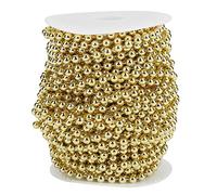 Oumefar 25m/Roll Electroplating Bead Wire Beads Cluster Bead Garland Chain Bead Ring Wedding Party Decoration DIY 6 mm (Gold)