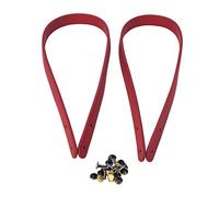 Oumefar 2PCS 65cm Leather Purse Handles Bag Handles Straps with Rivets Straps for Totebag Luggage Accessories Replacement(red)