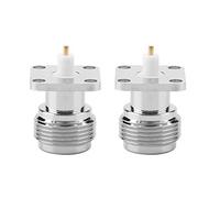 Oumefar 2Pcs N KFD 5 N Female Jack RF Coaxial Connector Adapter Chassis Coax Connector Square Socket Panel Mount with Flange 17.5 x 17.5 Solder Cup
