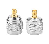 Oumefar 2pcs Type N Male to SMA Female RF Connector Coax Coaxial Adapter Test Converter