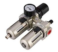 Oumefar 3/8" Moisture Trap Oil Water Separator Aluminum Alloy Air Compressor Filter Pressure Regulator Tool for Compressor and Air Tools AC3010-03