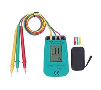 Oumefar 3 Phase Sequence Tester, LCD Display Phase Rotation Meter 40-600V Voltage Detector with Motor Installation Testing for Power Testing Accessories