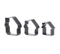 Oumefar 3Pcs House Shaped Leather Cutting Dies, 52-73mm Alloy Steel Craft Punch Set, Leather Mold Tool for Keychain Wallet DIY Leatherworking