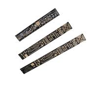 Oumefar 3PCS Multifunctional Printed Circuit Board Ruler Set for Electronic Engineers, High Accuracy Measuring Tool, Gold-Plated, 15cm/6.3in, 20cm/7.87in, 25cm/10.23in