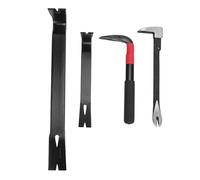 Oumefar 4 Pcs Nail Puller Pry Bar Set, Manganese Steel High Hardness Crowbar, 9/10/15 Inch Multi Functional Demolition Tool for Home Renovation Woodworking