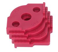 Oumefar 4 Pcs Radius Jig Router Template, ABS Woodworking Corner Radius Jig Half Rounded Corner Positioner for Right Angle Photo Frames Tables Stools Wooden Boards (Red)