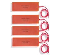 Oumefar 4 Pcs Silicone Heating Pad, 20W 12V Silicone Pad, Fast Heating Flexible Heater Mat for Industrial Equipment, Pipes, Tanks, Mixing Insulation