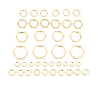 Oumefar 40 Pieces Brass Hex Lock Nuts Pipe Fitting Thin Nut Set for Plumbing Projects G1/8 G1/4 G3/8/2 G3/4 Thread Size