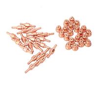 Oumefar 40pcs Plasma Cutter Consumables, Electrode and Nozzle Tip Set for PT31 LGK40 Torch, 40A Red Copper Plasma Cutting Parts Replacement Kit
