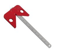Oumefar 45 Degree Angle Scribe Durable Woodworking Center Line Gauge Tool Set for Accurate Layout with Steel Ruler 100mm/3.9in