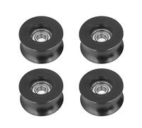 Oumefar 4pcs Plastic Shell U-groove Pulley Roller Metal U-type Guide Pulley Wheel Roller Bearing 0.3inch ID for Linear Motion System