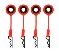Oumefar 4PCS RC Body Clips Pins RC Car Parts, RC Car Shell Body Fixed Clips Retainer Silicone Metal Universal for 1/10 Model Car (Red)