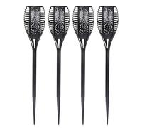 Oumefar 4pcs Solar Flame Lights Waterproof Led Powered Torch Lamp with Flickering for Outdoor Courtyard, Garden, Passage, Residential Wall, Roof, Villa, Door, Balcony