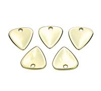 Oumefar 5 Pcs Metal Pick Plectrum for Guitar ,3cm Teardrop Plectrum Musical Instruments Accessory for Electric Guitar and Bass with a Chain (Gold)