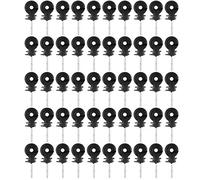 Oumefar 50 Pcs Black Electric Screw-in Ring Insulators Fence Ring Insulators Electric Fence Accessories Pasture Ring Wood Post Insulator for Wood Post Electrical and Engineering
