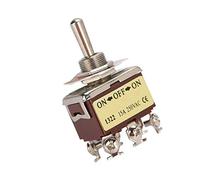 Oumefar 5PCS DPDT 6 Pin 3 Position Toggle Switch Terninal ON-OFF-ON Mini Toggle Switch Touch 250V 15A Toggle Switch 12mm Mounting Hole for Mechanical Valve