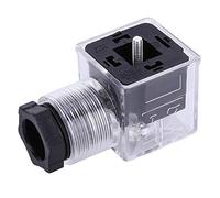 Oumefar 5Pcs Solenoid Coil Plug Connector AC110 220V Transparent Lamp Hydraulic Coil Valve Plug for Water Pressure Solenoid Valve Coil