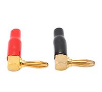 Oumefar 90 Degree U45 4mm Right Angle Banana Plug Set for Power Testing, 2Pcs Banana Connector Kit for Electrical Fittings