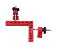 Oumefar 90° Heavy Duty Positioning Square Right Angle Splice Clamps Set for Woodworking Projects, 2 Sets for Boxes, Picture Frames - Red Aluminum Alloy (140mm)