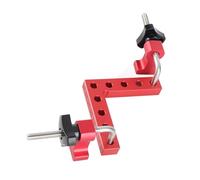 Oumefar 90° Heavy Duty Positioning Square Right Angle Splice Clamps Set for Woodworking Projects, 2 Sets for Boxes, Picture Frames - Red Aluminum Alloy (100mm)