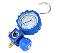 Oumefar A/C Manifold Gauge Set, Low Pressure Refrigeration Tool with Sight Glass, G1/4 Connector for R22 R410A R134A R407C