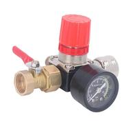 Oumefar Air Compressor Regulator, Air Pressure Regulator, 4 Way Valve 0 to 180 PSI 3 X 1 4in Ports 1 8in Gauge Port with Dial Gauge for Pneumatic Tools (/2 Inch)