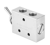 Oumefar Aluminum Alloy Mechanical Pneumatic Toggle Switch, 2 Position 5 Way Valve for Air Compressor G1/8 Inch 1.5~8kgf/²