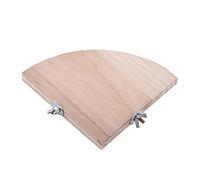 Oumefar Bird Perch Platform Stand,Wooden Fan Shape Parrot Playground Cage Accessories,For Small Anminals Rat Hamster Conure Budgie Exercise Toy (Semicircle) Bird Cleaning and Grooming Tools