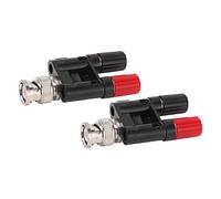 Oumefar BNC Male to Dual Banana Female Binding Post Adapter for High Performance Connections, for Electronic and Industrial Equipment, 2pcs