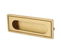 Oumefar Brass Concealed Sliding Door Handle High Temperature Glazing Metal Drawer Pull for Kitchen Cupboard Cabinet Wardrobe 5pcs