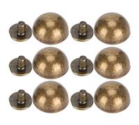 Oumefar Button Stud,30 Sets Brass Screw Mushroom Screwback Studs Rivets Bronze Coloured Dome Studs Button for Handbag Feet Nailheads Leather Screw Belt Wallet Craft Decoration 12MMrivet Tool