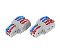 Oumefar Compact Terminal Blocks Electrical Cable Screws Compact Wire Connectors 5pcs Lighting Wiring Connectors 2-In-4-Out for Machine Equipment