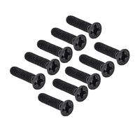 Oumefar Countersunk Black Galvanized Machine Screws Assortment Kit for Safe Installation and Removal, 50Pcs A2-70 M3 Cross Screws Kit for High Accuracy Machines (M3*12)