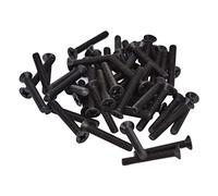 Oumefar Countersunk Black Galvanized Machine Screws Assortment Kit for Safe Installation and Removal, 50Pcs A2-70 M3 Cross Screws Kit for High Accuracy Machines (M3*16)