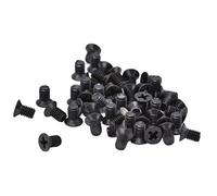 Oumefar Countersunk Black Galvanized Machine Screws Assortment Kit for Safe Installation and Removal, 50Pcs A2-70 M3 Cross Screws Kit for High Accuracy Machines (M3*5)