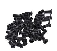 Oumefar Countersunk Black Galvanized Machine Screws Assortment Kit for Safe Installation and Removal, 50Pcs A2-70 M3 Cross Screws Kit for High Accuracy Machines (M3*6)