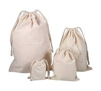 Oumefar Drawstring Storage Bag, Household Plain Organic Cotton Storage Bag Drawstring Storage Laundry Sack Biodegradable Eco-friendly Bags Stuff Bag for Travel Home Use(22 * 28cm)