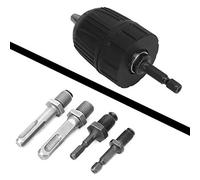 Oumefar Drill Chuck Adapter Set Durable High Strength for Convenient Work 4 Pcs Drill Chuck Connector Square Hex Round Shank Adapter Rod Conversion for Various Needs