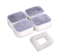 Oumefar Dual Action Pet Drinking Fountain Filters Replacement Water Filters for Dogs 1 Pcs Foam Filters 4 Pcs Premium Cotton Activated Carbon Pet Drinking Fountain Filters