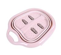 Oumefar Foldable Foot Massaging Spa Portable Foot Bucket Foot Bath Spa Tub Lightweight Space-saving Pedicure Tub Bowl for Home Travel Use(Pink)