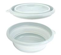 Oumefar Folding Wash Basin Washing Tub Plastic Washing Up Bowl for Hiking for Kitchen(Small Blue)