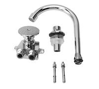 Oumefar Foot Pedal Faucet Valve Flexible Hose Touchless Floor Mount Foot Control Faucet for Kitchen Copper Home Commercial Use