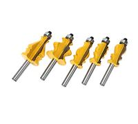Oumefar Handrail Router Bit High Hardness Cutting for Wood Line Cutting and Molding for Carpenter Tool 5pcs 8mm Shank