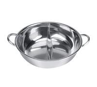 Oumefar Hot Pot, Two Flavor Hot Pot 27/29/31cm Thick Stainless Steel Hot Pot Two Flavor Separation Induction Cooker Dual Sided Hot Pot Cookware Usable Two-Flavor Hot Pot (31 cm)