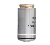 Oumefar Infinite Microscope Objective, 100X Transparent Lens for Professional Biological Microscopes, Durable Brass and Stainless Steel Material