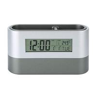 Oumefar Innovative Pen Holder Lcd Digital Clock Snooze Alarm Function Storage Box Clock with Perpetual Calendar Temperature Display for Living Room Bedrooms Kitchen Battery Operated