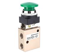 Oumefar JM 06A Pneumatic Mechanical Valve Air Control, Manual Actuated Valve 2 Position 3 Way Push Button Spring Return PT1 4in Aluminum Alloy